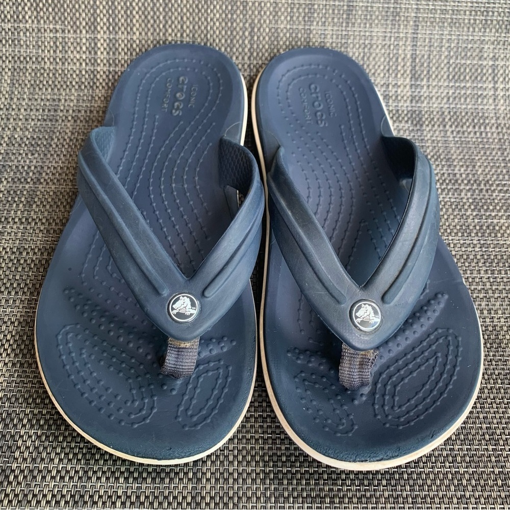 Crocs Kids Classic Flip Flops Sandals Navy Blue Unisex Size 12